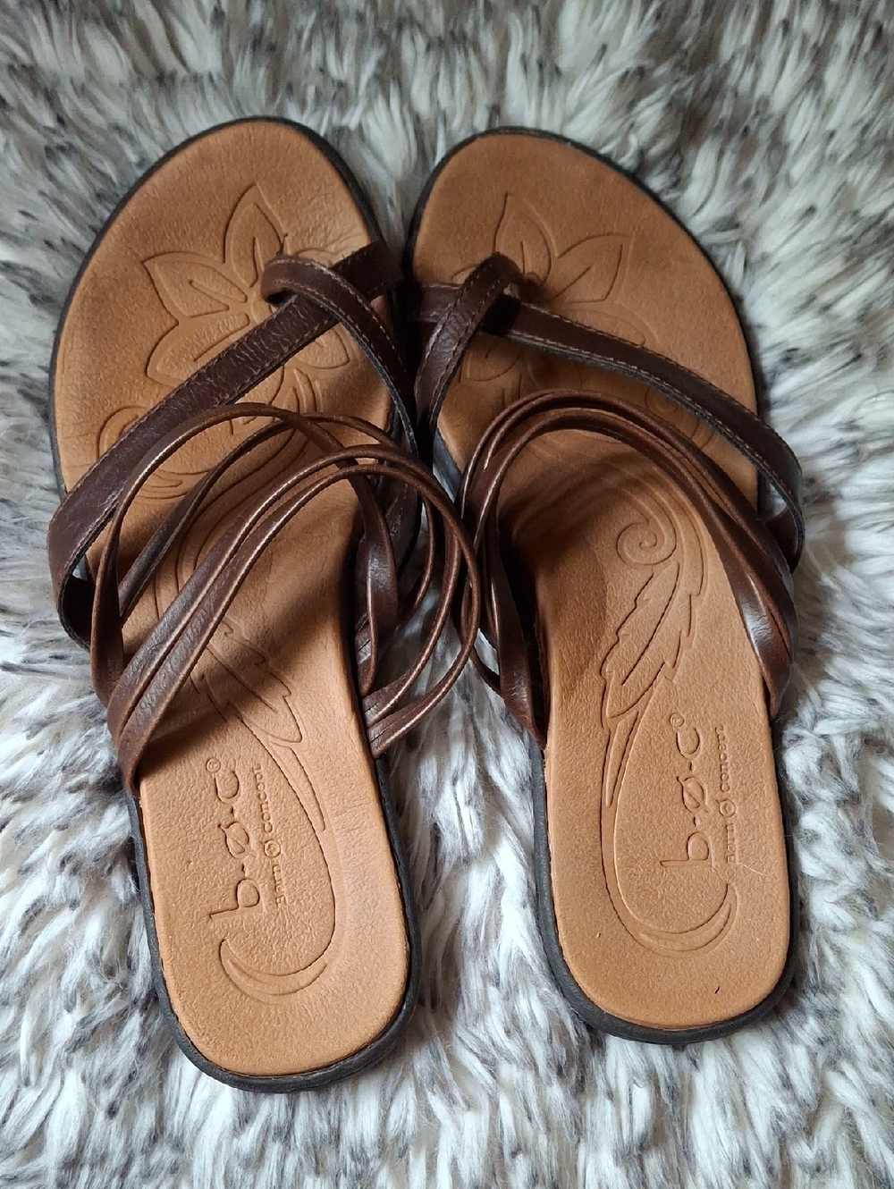 b.o.c. Brown Multi-Strap Women's Sandal